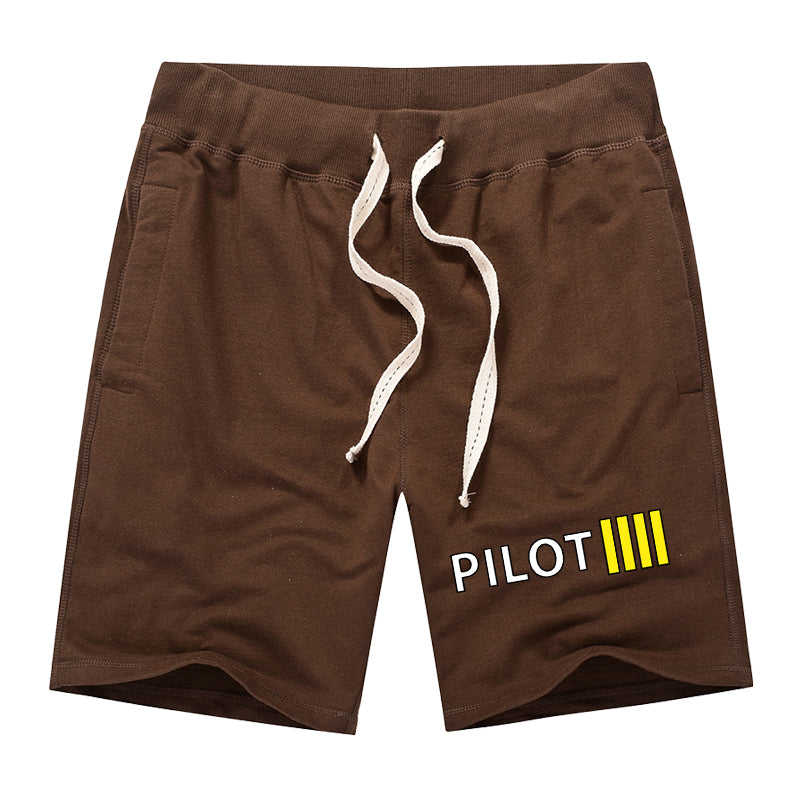 Pilot & Stripes (4 Lines) Designed Cotton Shorts