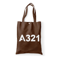 Thumbnail for A321 Flat Text Designed Tote Bags