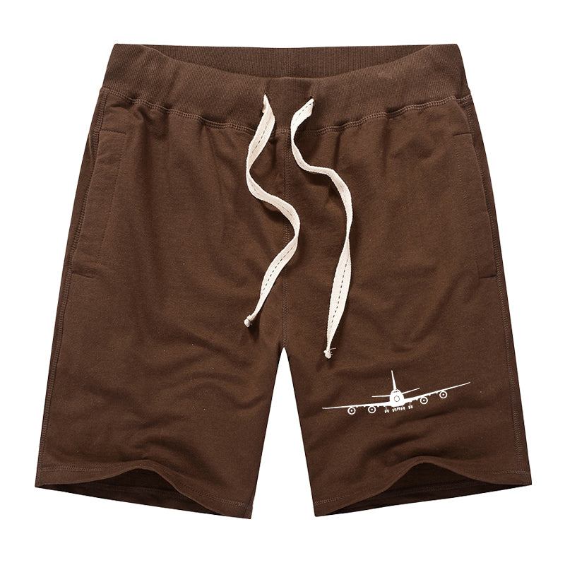 Boeing 747 Silhouette Designed Cotton Shorts