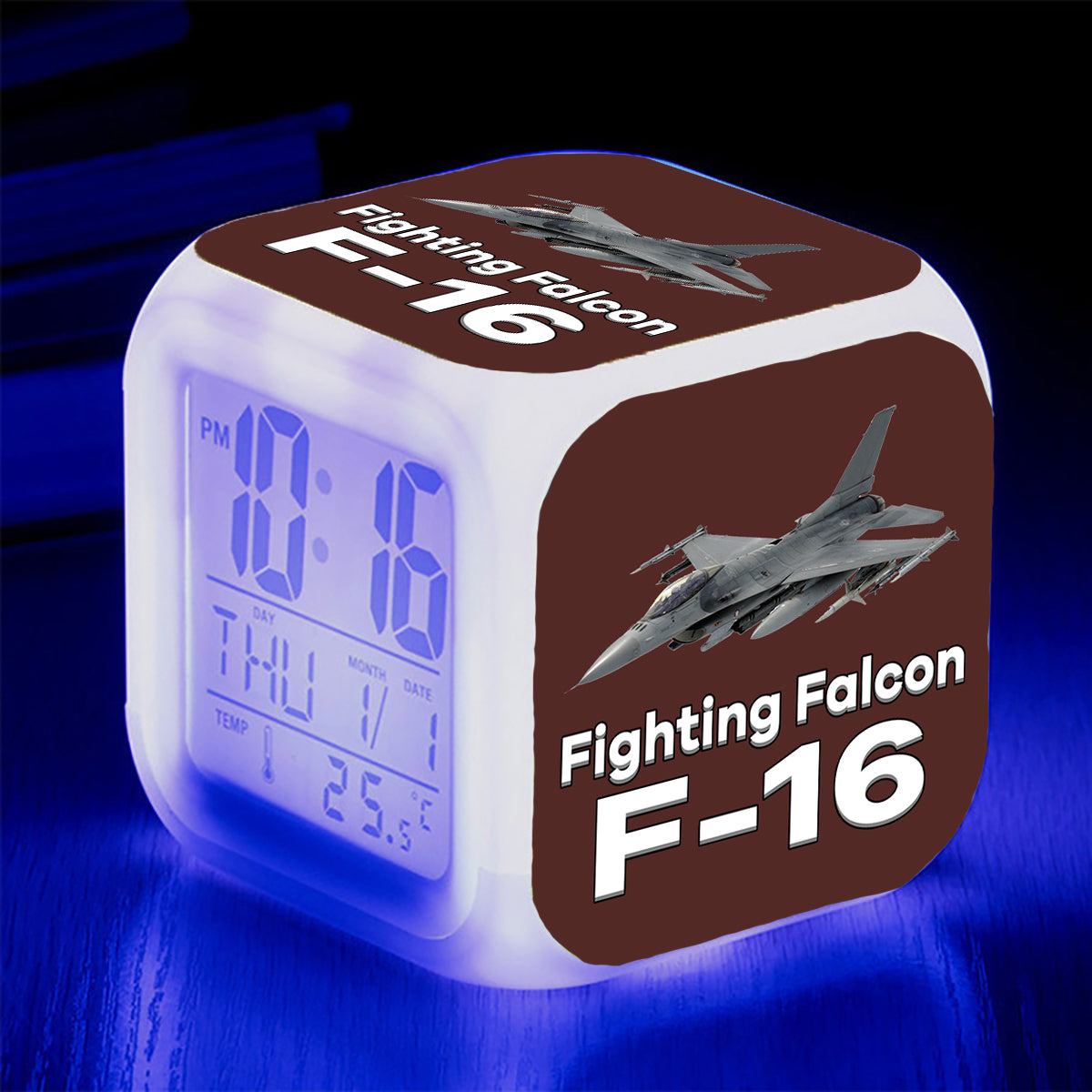 The Fighting Falcon F16 Designed "7 Colour" Digital Alarm Clock