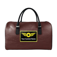 Thumbnail for Custom Name (Special Badge) Designed Leather Travel Bag