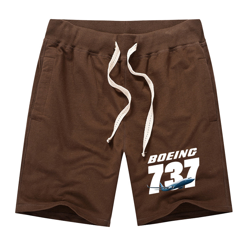 Super Boeing 737+Text Designed Cotton Shorts