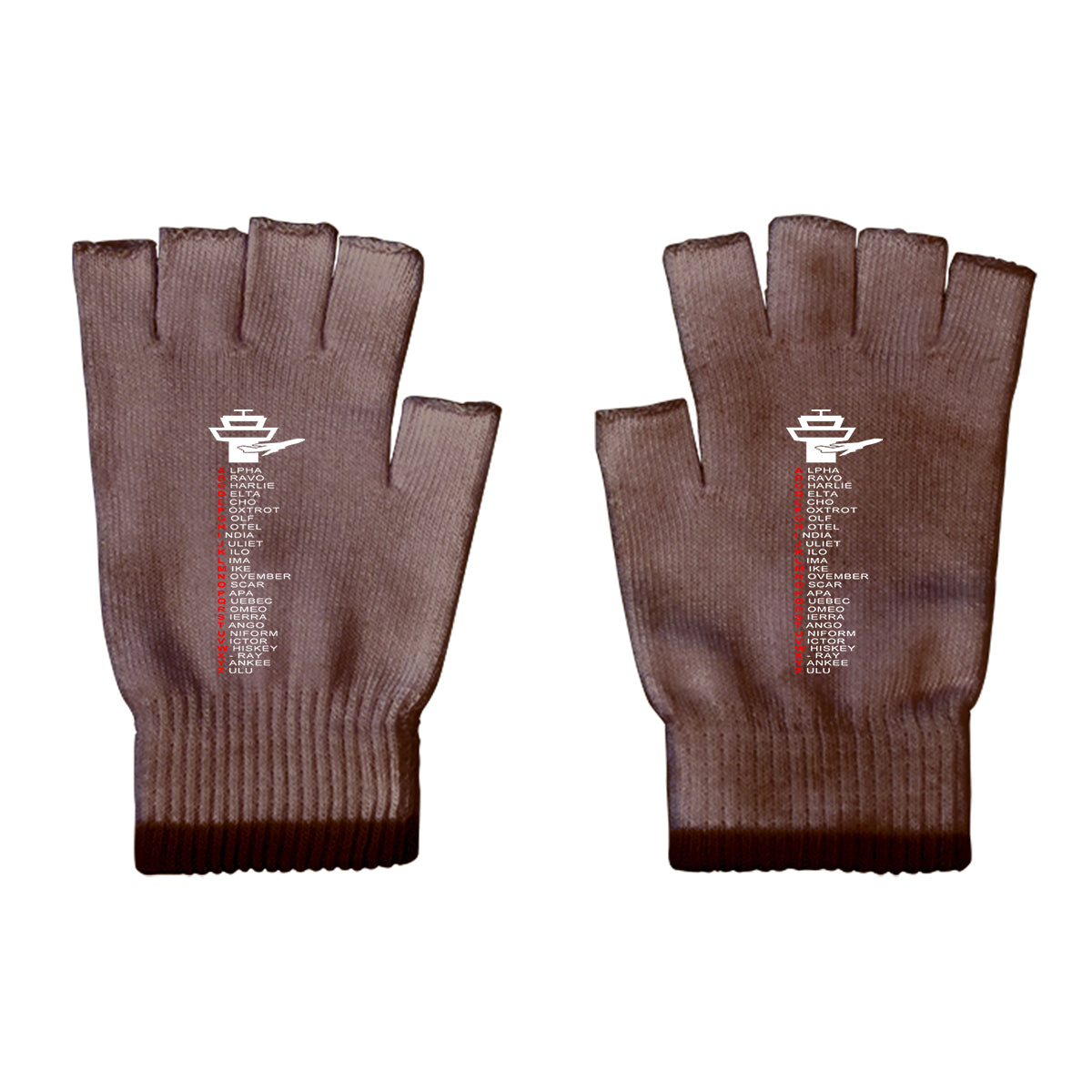 Aviation Alphabet Designed Cut Gloves
