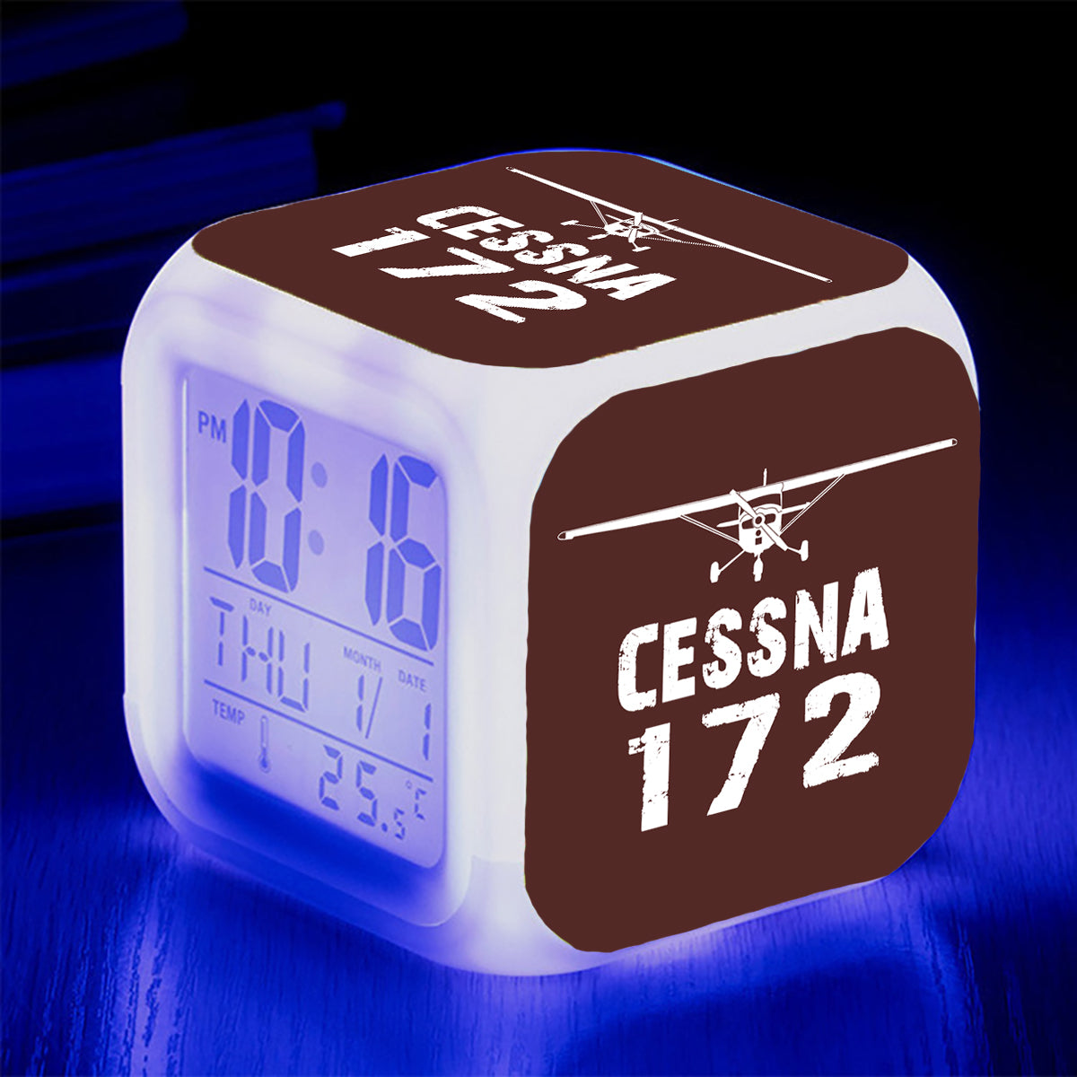 Cessna 172 & Plane Designed "7 Colour" Digital Alarm Clock