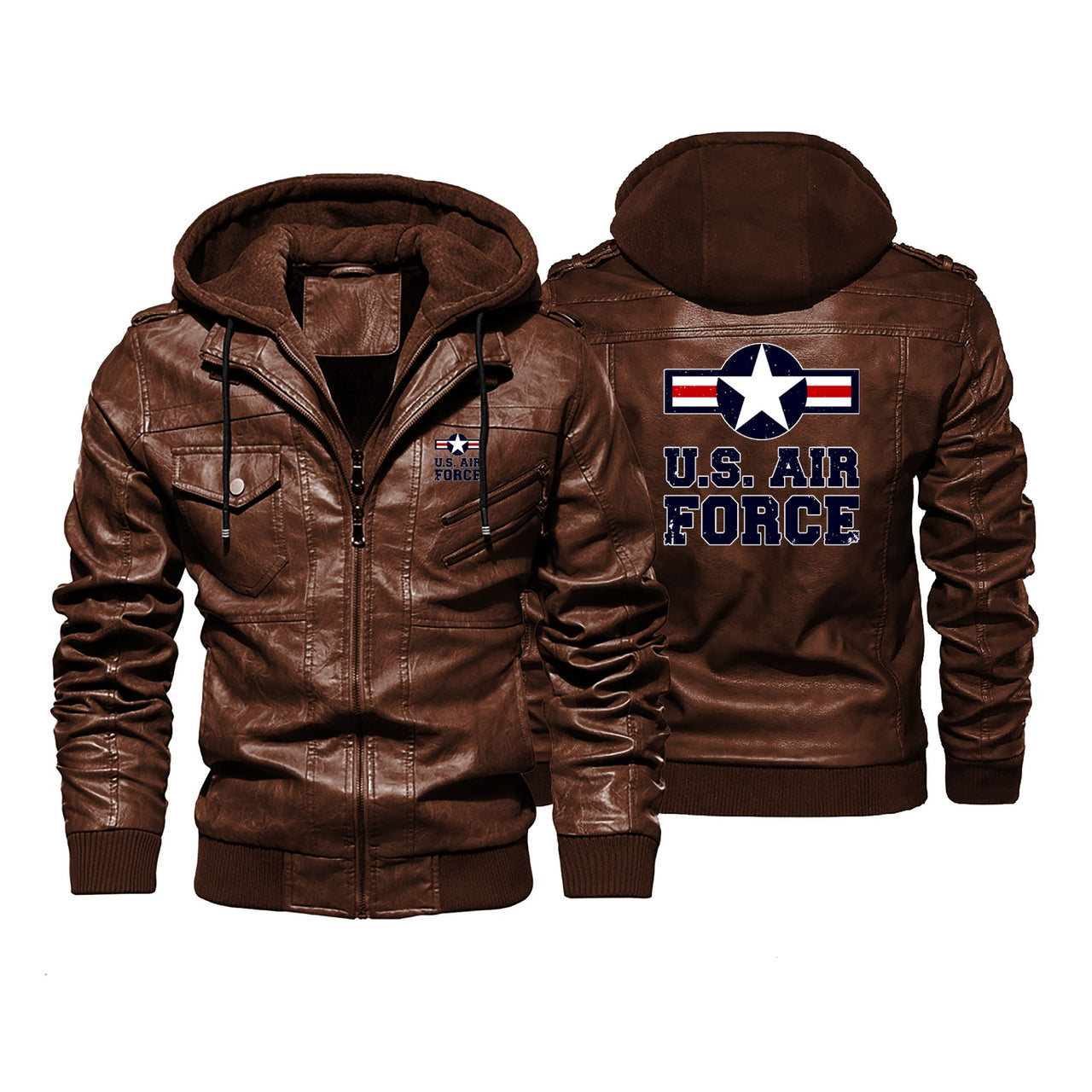 US Air Force Designed Hooded Leather Jackets