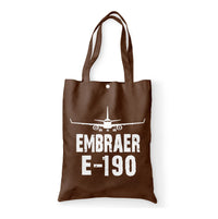 Thumbnail for Embraer E-190 & Plane Designed Tote Bags