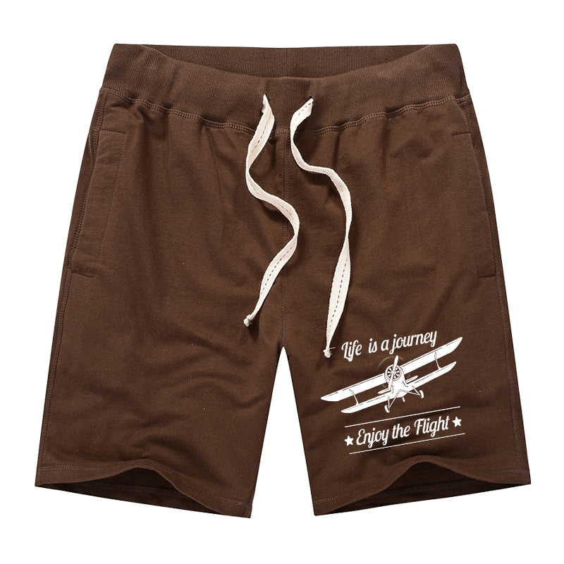 Life is a journey Enjoy the Flight Designed Cotton Shorts