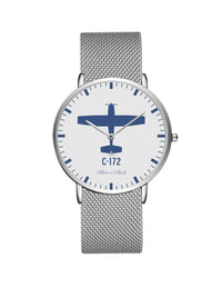Thumbnail for Cessna 172 Stainless Steel Strap Watches Pilot Eyes Store Silver & Silver Stainless Steel Strap 