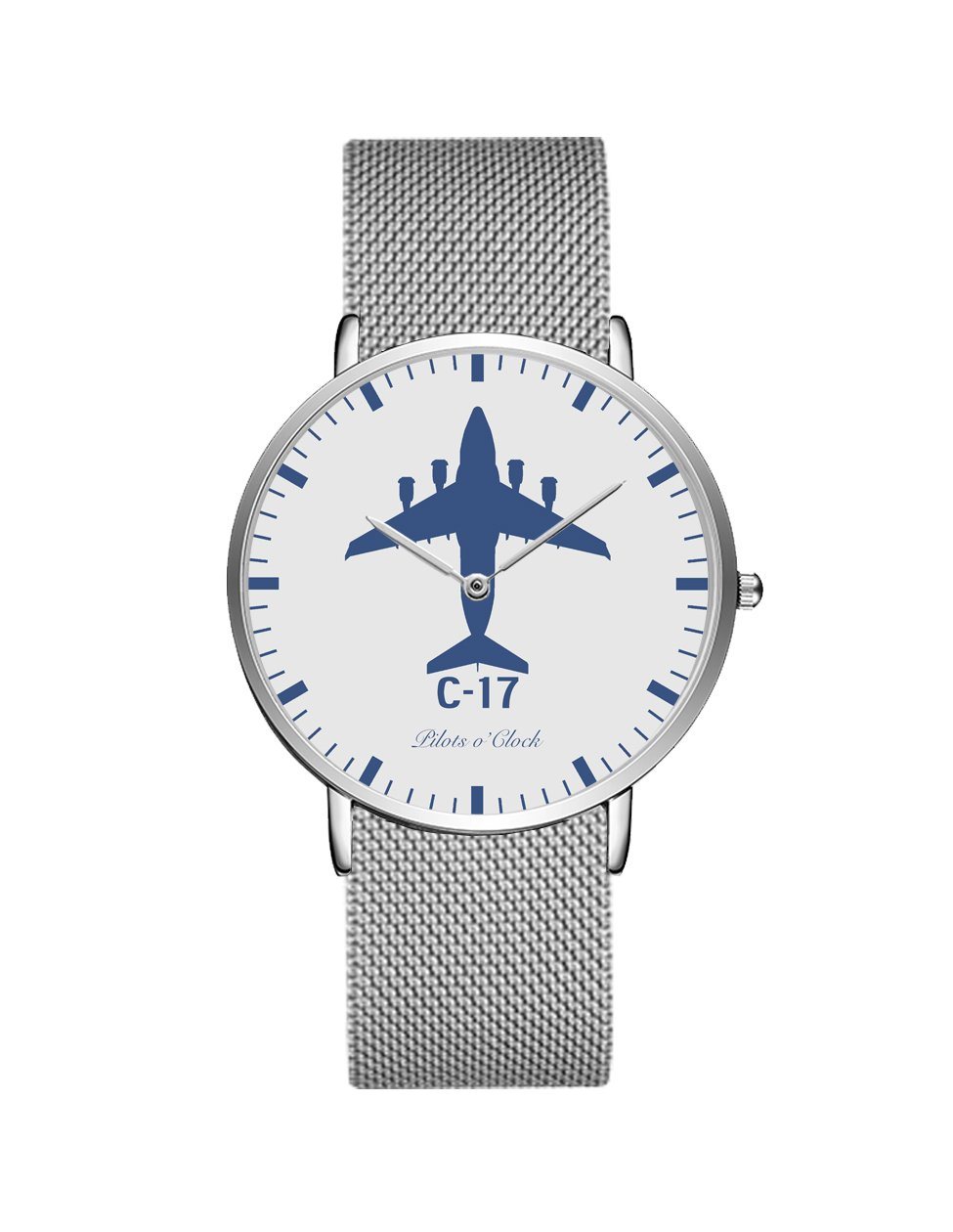 Boeing GlobeMaster C-17 Stainless Steel Strap Watches Pilot Eyes Store Silver & Silver Stainless Steel Strap 