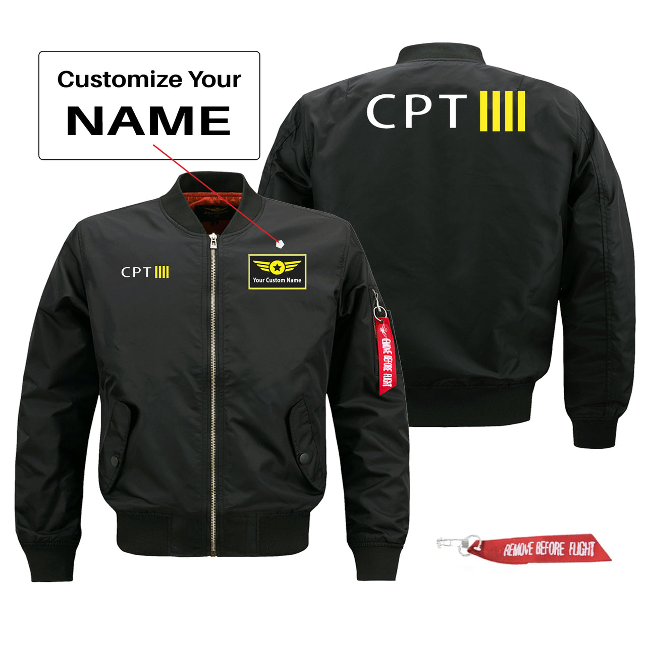 CPT & 4 Lines Designed Pilot Jackets (Customizable)