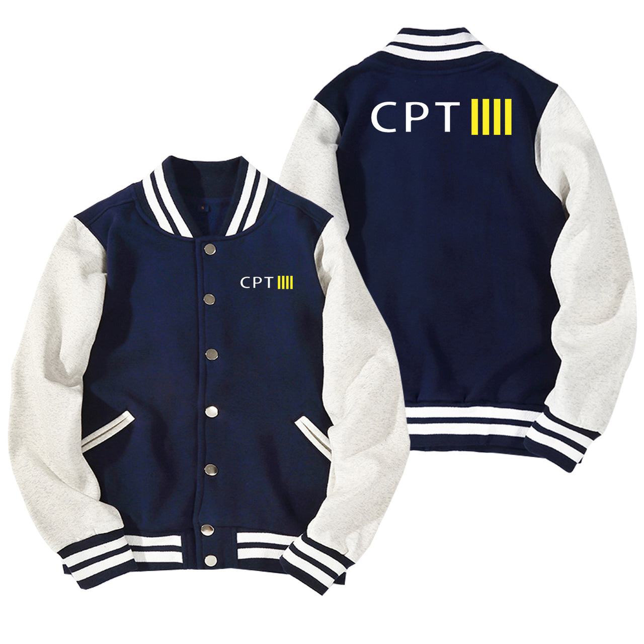 CPT & 4 Lines Designed Baseball Style Jackets