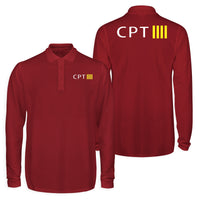 Thumbnail for CPT & 4 Lines Designed Long Sleeve Polo T-Shirts (Double-Side)