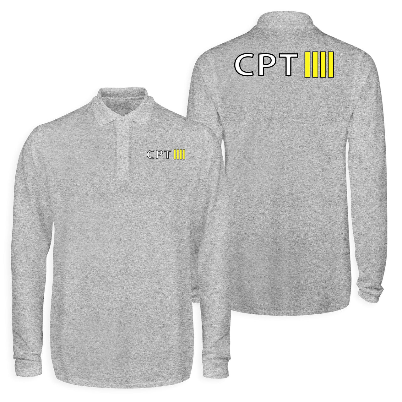 CPT & 4 Lines Designed Long Sleeve Polo T-Shirts (Double-Side)