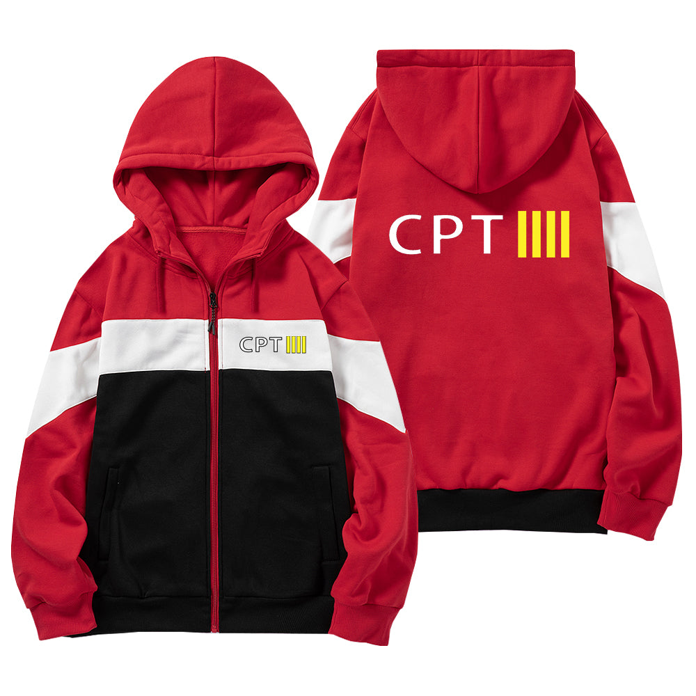 CPT & 4 Lines Designed Colourful Zipped Hoodies