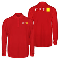 Thumbnail for CPT & 4 Lines Designed Long Sleeve Polo T-Shirts (Double-Side)