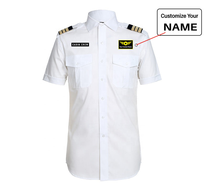 Cabin Crew Text Designed Pilot Shirts