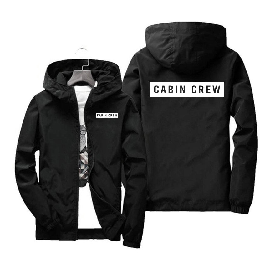 Cabin Crew Text Designed Windbreaker Jackets