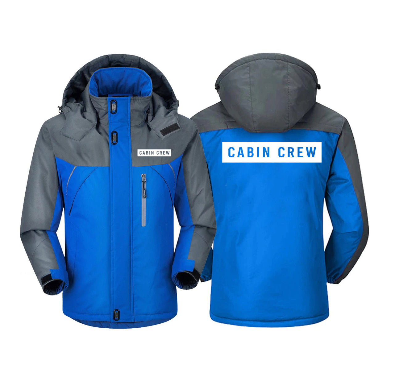 Cabin Crew Text Designed Thick Winter Jackets
