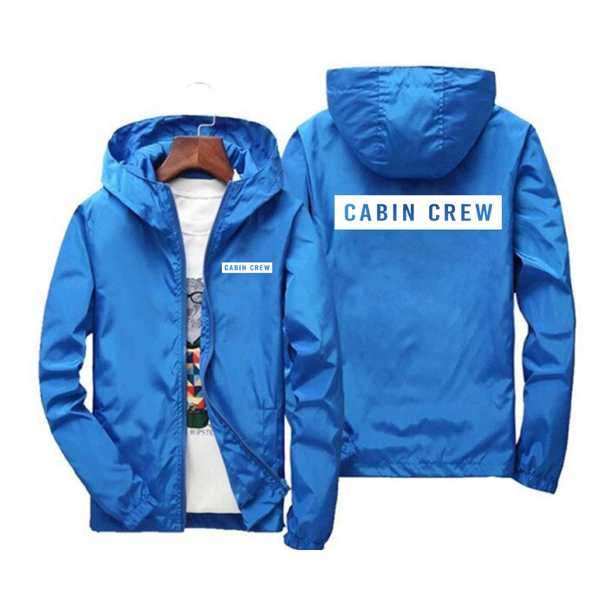 Cabin Crew Text Designed Windbreaker Jackets
