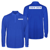 Thumbnail for Cabin Crew Text Designed Long Sleeve Polo T-Shirts (Double-Side)
