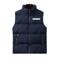 Thumbnail for Cabin Crew Text Designed Puffy Vests