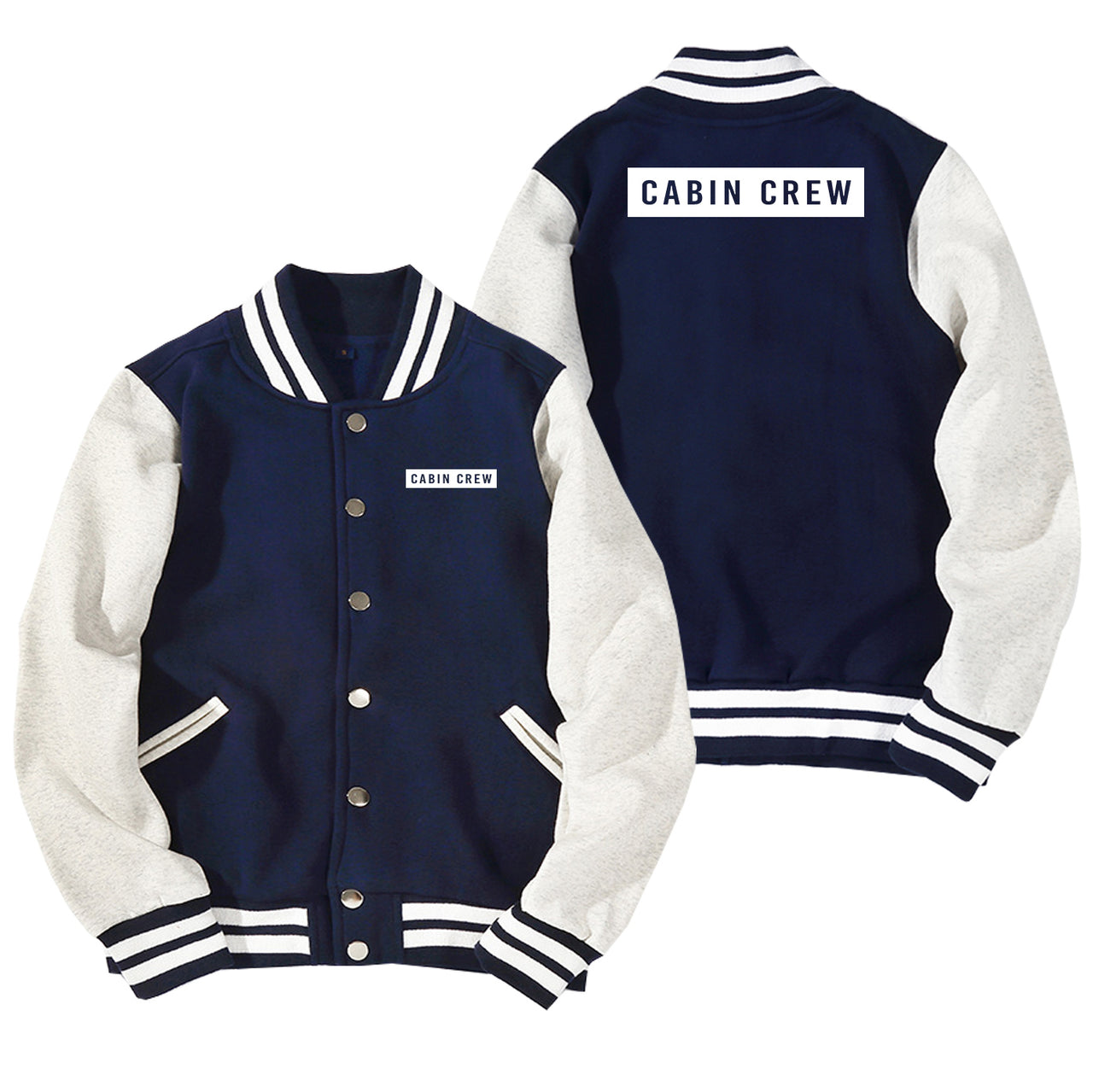 Cabin Crew Text Designed Baseball Style Jackets