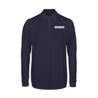Thumbnail for Cabin Crew Text Designed Long Sleeve Polo T-Shirts