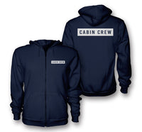 Thumbnail for Cabin Crew Text Designed Zipped Hoodies