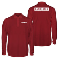 Thumbnail for Cabin Crew Text Designed Long Sleeve Polo T-Shirts (Double-Side)