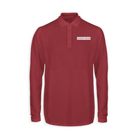 Thumbnail for Cabin Crew Text Designed Long Sleeve Polo T-Shirts
