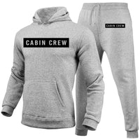 Thumbnail for Cabin Crew Text Designed Hoodies & Sweatpants Set