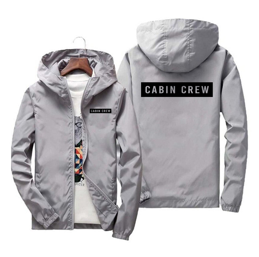 Cabin Crew Text Designed Windbreaker Jackets