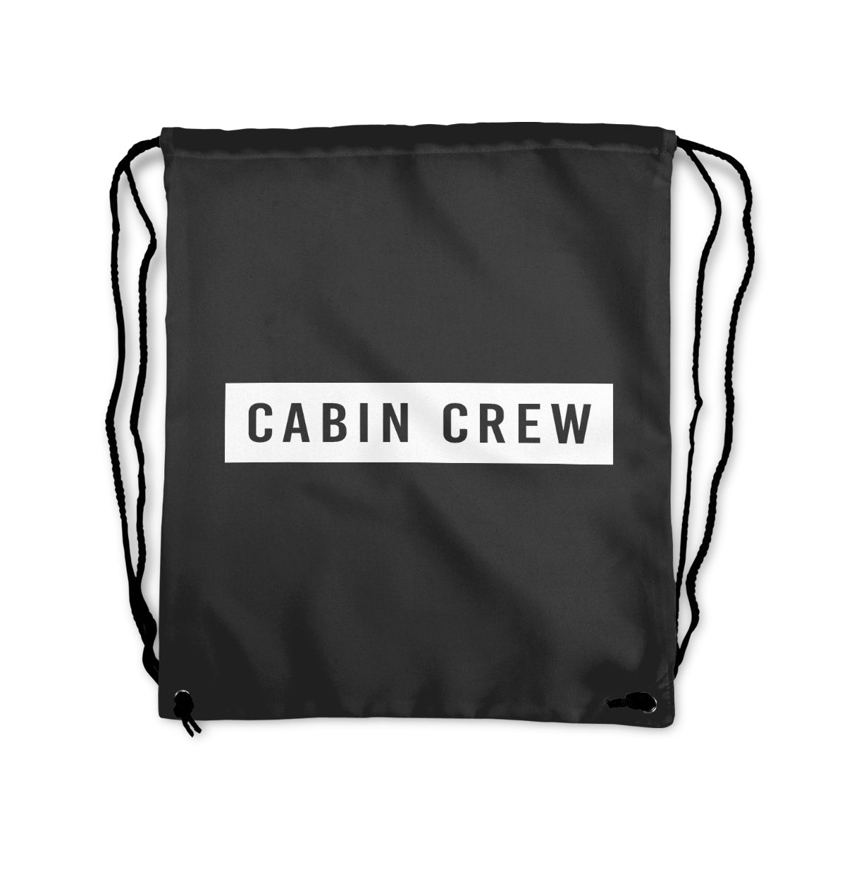 Cabin Crew Text Designed Drawstring Bags
