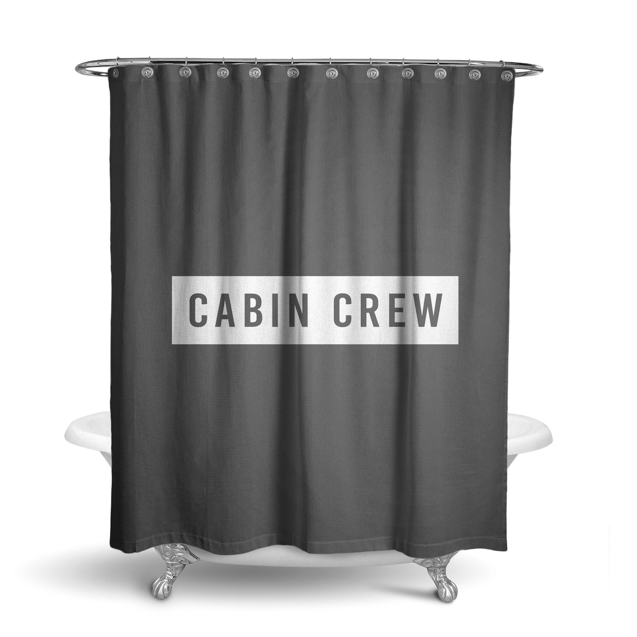 Cabin Crew Text Designed Shower Curtains