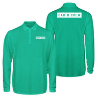 Thumbnail for Cabin Crew Text Designed Long Sleeve Polo T-Shirts (Double-Side)