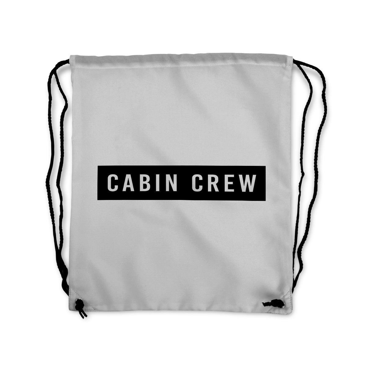 Cabin Crew Text Designed Drawstring Bags