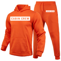 Thumbnail for Cabin Crew Text Designed Hoodies & Sweatpants Set