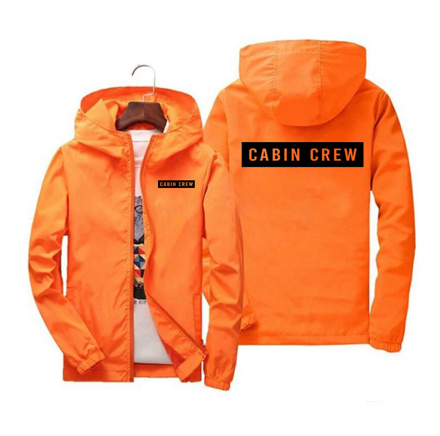 Cabin Crew Text Designed Windbreaker Jackets