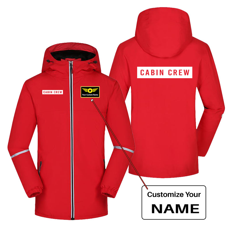 Cabin Crew Text Designed Rain Coats & Jackets