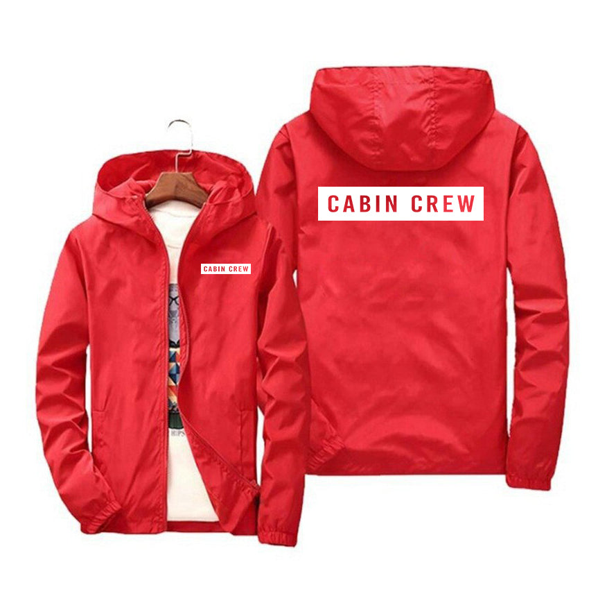 Cabin Crew Text Designed Windbreaker Jackets