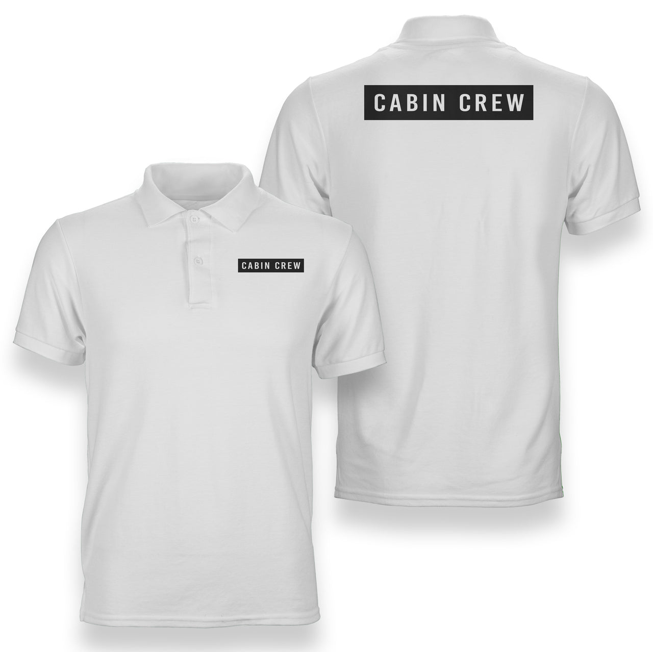 Cabin Crew Text Designed Double Side Polo T-Shirts