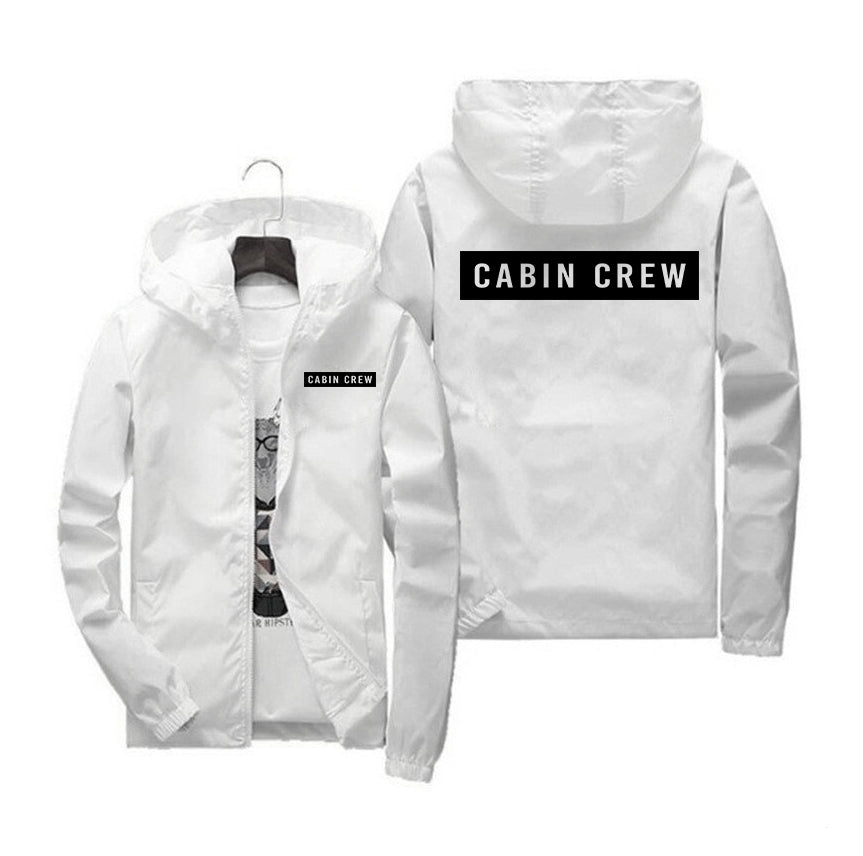 Cabin Crew Text Designed Windbreaker Jackets