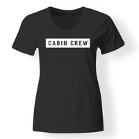Thumbnail for Cabin Crew Text Designed V-Neck T-Shirts