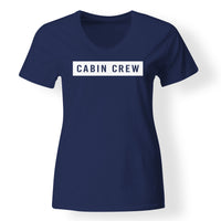 Thumbnail for Cabin Crew Text Designed V-Neck T-Shirts