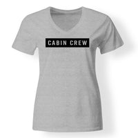 Thumbnail for Cabin Crew Text Designed V-Neck T-Shirts