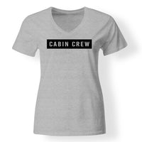 Thumbnail for Cabin Crew Text Designed V-Neck T-Shirts