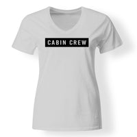 Thumbnail for Cabin Crew Text Designed V-Neck T-Shirts