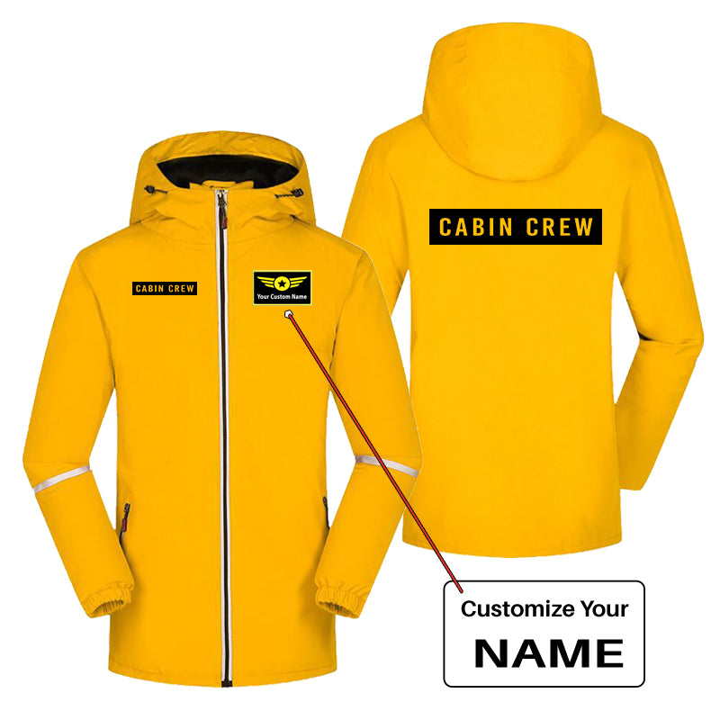 Cabin Crew Text Designed Rain Coats & Jackets