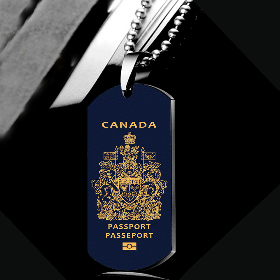 Canada Passport Designed Metal Necklaces