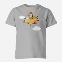 Thumbnail for Cartoon Little Boy Operating Plane Children T-Shirts